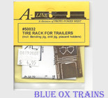 A-Line 50032 Trailer Tire Rack, Photo-Etched Brass Fits All Trailers, pkg(2) HO Scale