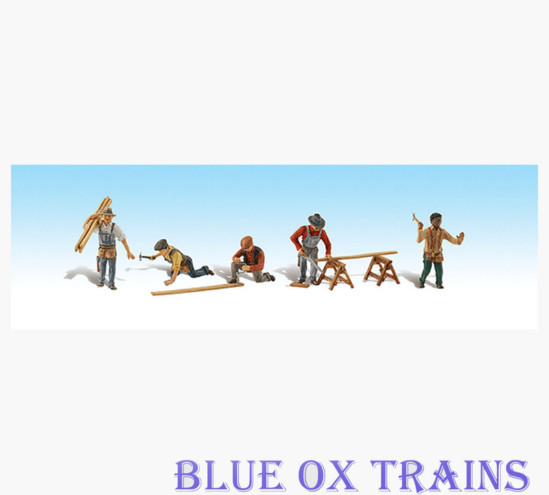 Woodland Scenics 1947 Carpenter Crew 5 Figures & Accessories - Scenic Accents HO Scale 