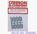 Cannon 1551 EMD Cab Sunshades Most Dash 2 and Later Units