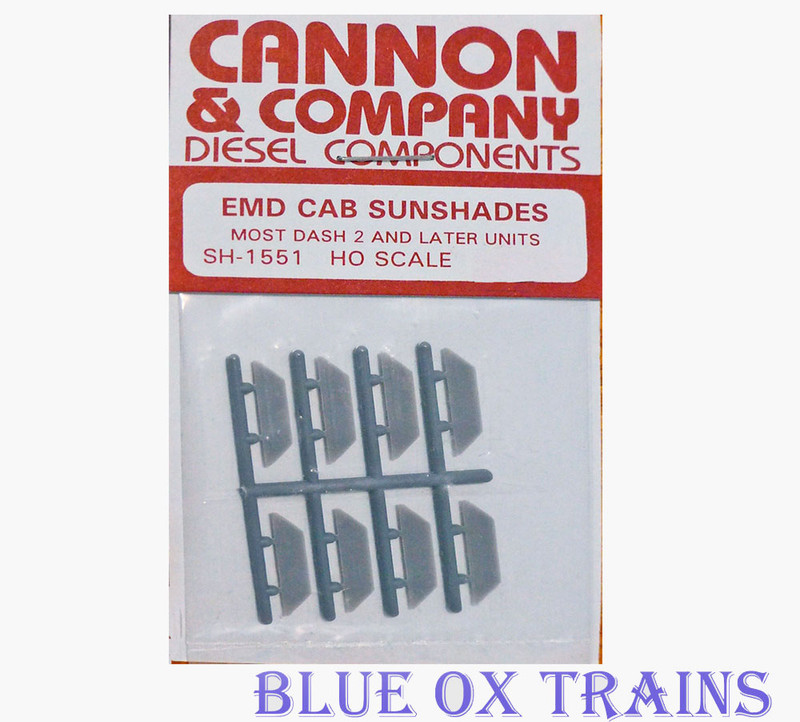 Cannon 1551 EMD Cab Sunshades Most Dash 2 and Later Units