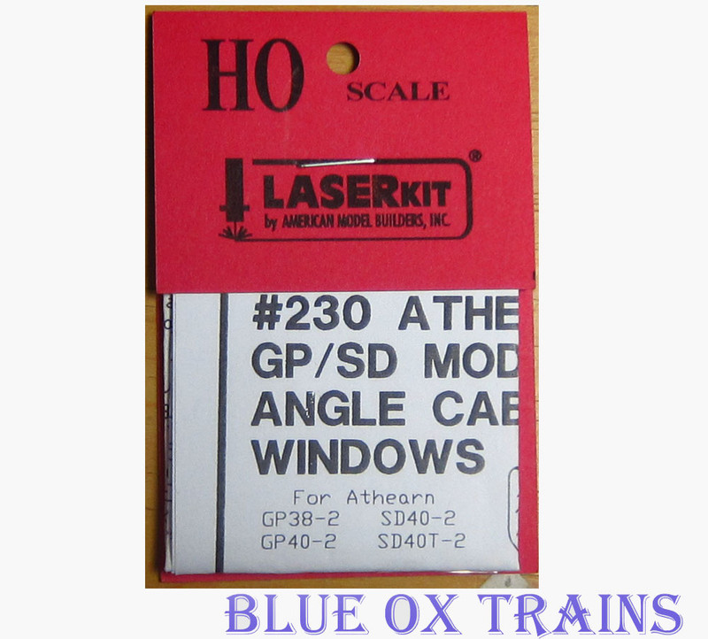 American Model Builders AMB 230 Pre-Masked Laser-Cut Acrylic Glazing Window Sets Athearn GP/SD Locomotives 