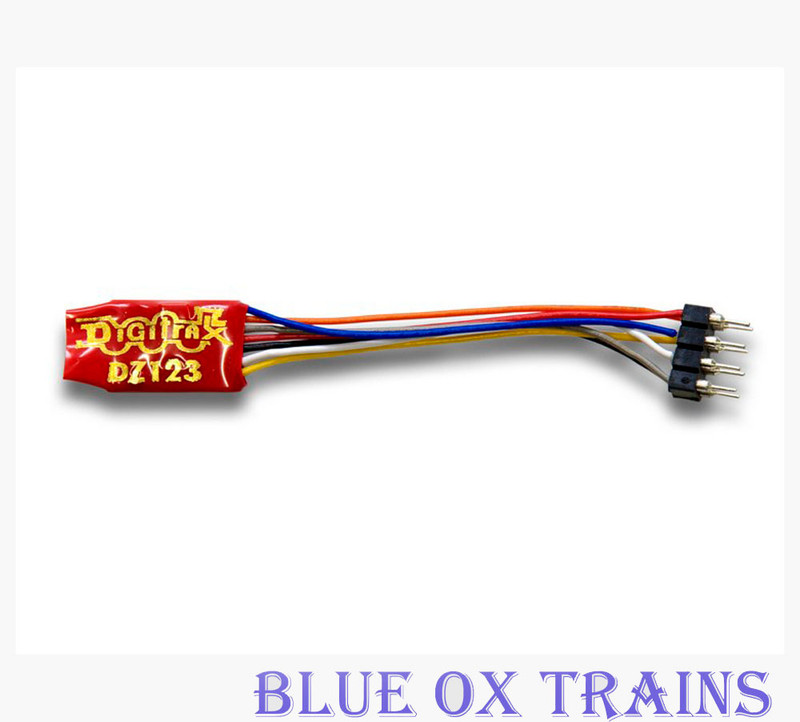 Digitrax DZ123PS 1 Amp Economy Mobile Decoder, 2 Functions, DCC Medium Plug on Short Harness