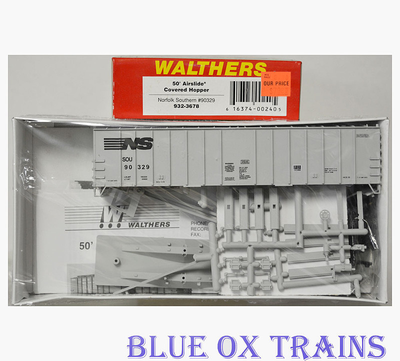 Walthers 932-3678 HO Norfolk Southern 50' Airslide Hopper Kit NS 90329