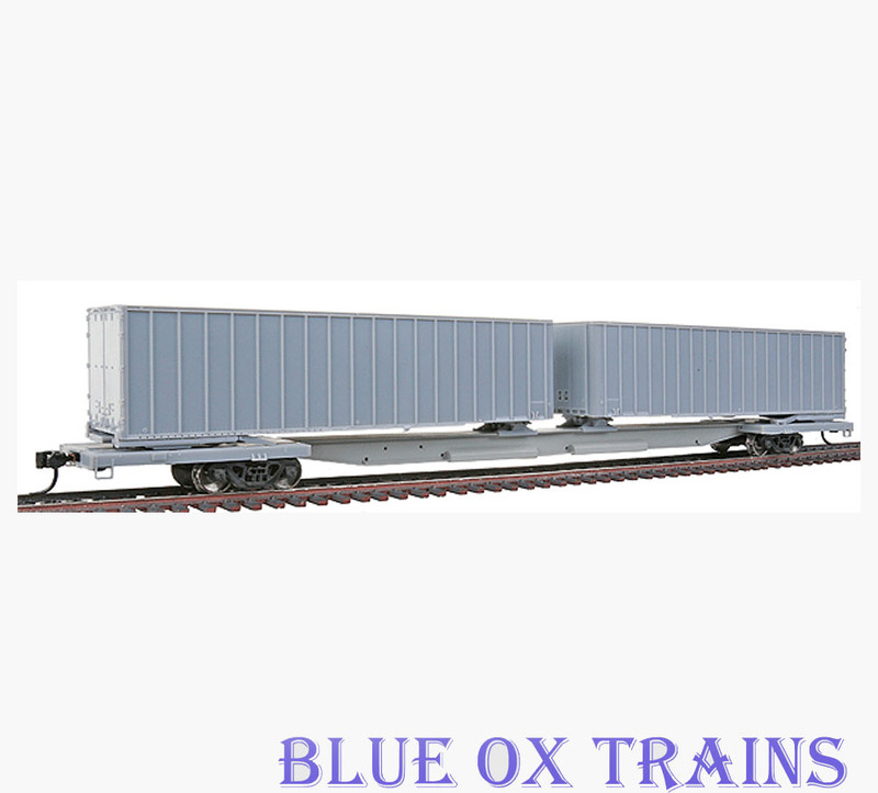 Walthers 932-41050 Mark IV Flexi-Van Flat Car w/Two Trailers Undecorated HO Scale