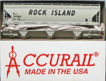 ACCURAIL HO ACF 3-BAY COVERED HOPPER Rock Island RI Kit 2054