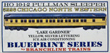 BRANCHLINE 5226 HO 10-1-2 PULLMAN KIT LAKE GARDNER CNW