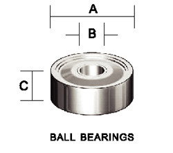 Kempston 706107 - Ball Bearing, 8mm x 4mm x 3mm