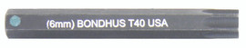 Bondhus 32040 - T40 ProHold Torx Bit, 2" Length - Stock Size: 6mm