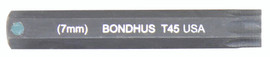 Bondhus 32045 - T45 ProHold Torx Bit, 2" Length - Stock Size: 7mm