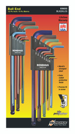 Bondhus 69600 - 22 Piece ColorGuard Ball End L-Wrench Set Double Pack