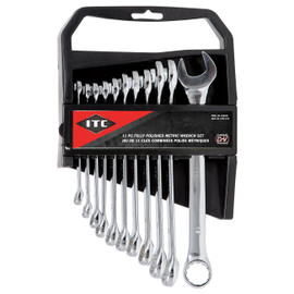 ITC 020208 - (ICWP-11M) 11 PC Fully Polished Metric Combination Wrench Set