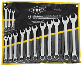 ITC 020210 - (ICW-14PS) 14 PC S.A.E. Polished Combination Wrench Set