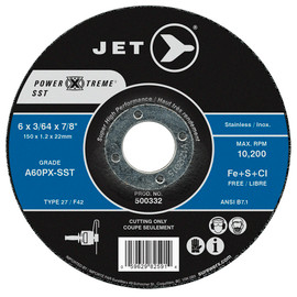 Jet 500332 - 6 x 3/64 x 7/8 A60PX-SST POWER-XTREME SST T27 Cut-Off Wheel
