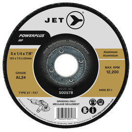 Jet 500578 - 5 x 1/4 x 7/8 AL24 POWERPLUS NF T27 Grinding Wheel