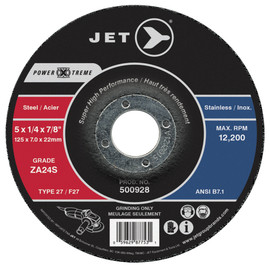 Jet 500928 - 5 x 1/4 x 7/8 ZA24S POWER-XTREME T27 Grinding Wheel
