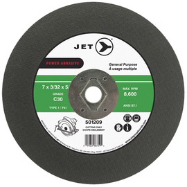 Jet 501209 - 7 x 3/32 x 5/8 (diamond 7/8) C30 POWER ABRASIVE T1 Cut-Off Wheel