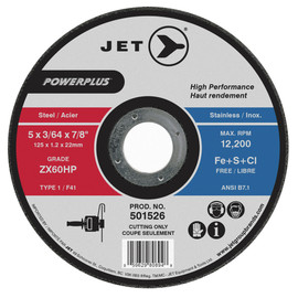 Jet 501521 - 4-1/2 x 3/64 x 7/8 ZX60HP POWERPLUS T1 Cut-Off Wheel