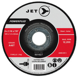 Jet 501622 - 4-1/2 x 1/16 x 7/8 A46T POWERPLUS T27 Cut-Off Wheels