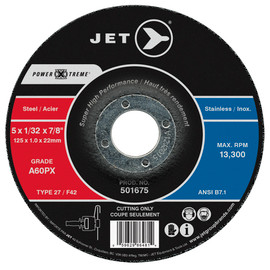 Jet 501682 - 6 x 1/16 x 7/8 A46PX POWER-XTREME T27 Cut-Off Wheel