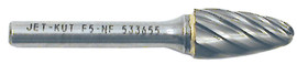 Jet 533655 - (F5-NF) 1/4" JET-KUT Round Nose Shape Bur - For Aluminum/Non-ferrous Materials