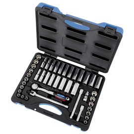 Jet 600242 - (SW3845C-12) 45 PC 3/8" DR S.A.E./Metric Socket Wrench Set - 12 Point