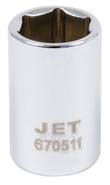 Jet 670503 - 1/4" DR x 4.5mm Regular Chrome Socket - 6 Point