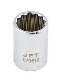 Jet 670602 - 1/4" DR x 4mm Regular Chrome Socket - 12 Point