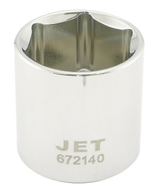 Jet 672116 - 1/2" DR x 1/2" Regular Chrome Socket - 6 Point