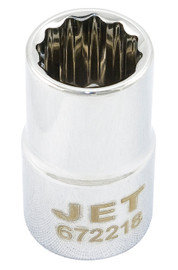Jet 672232 - 1/2" DR x 1" Regular Chrome Socket - 12 Point