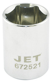 Jet 672508 - 1/2" DR x 8mm Regular Chrome Socket - 6 Point