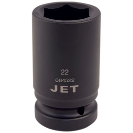 Jet 684522 - 1" DR x 22 mm Regular Impact Socket - 6 Point