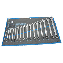 Jet 700185 - (LCWS-16M) 16 PC Long Metric Fully Polished Combination Wrench Set