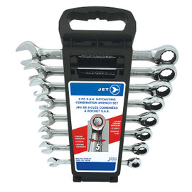 Jet 700308 - (RCWS-8S) 8 PC Long S.A.E. Ratcheting Combination Wrench Set