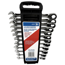 Jet 700372 - (RCWS-12MR) 12 PC Long Metric Reversible Ratcheting Combination Wrench Set