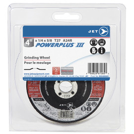 Jet 500408A01 - 4 x 1/4 x 5/8 A24R POWERPLUS T27 Grinding Wheel - Clamshell Package