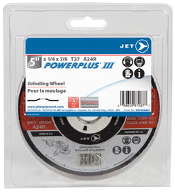 Jet 500428A01 - 5 x 1/4 x 7/8 A24R POWERPLUS T27 Grinding Wheel - Clamshell Package