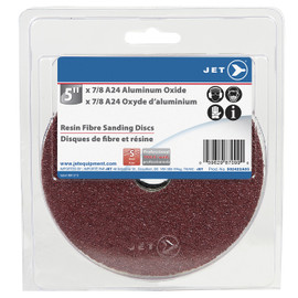 Jet 502422A05 - 5 x 7/8 A24 Aluminum Oxide Resin Fibre Sanding Disc - Clamshell Package