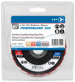 Jet 503515A01 - 4-1/2 x 7/8 Medium POWERBLEND SCD T29 Surface Conditioning Flap Disc - Clamshell Package