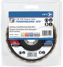 Jet 503523A01 - 5 x 7/8 Coarse POWERBLEND SCD T29 Surface Conditioning Flap Disc - Clamshell Package