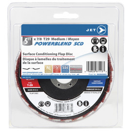 Jet 503525A01 - 5 x 7/8 Medium POWERBLEND SCD T29 Surface Conditioning Flap Disc - Clamshell Package
