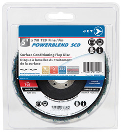 Jet 503527A01 - 5 x 7/8 Fine POWERBLEND SCD T29 Surface Conditioning Flap Disc - Clamshell Package