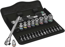 Wera 05004021001 - 8100 Sa 11 Zyklop Metal Ratchet Set. Imperial 1/4 28Piece Ratchet Set With Switch Lever Imperial