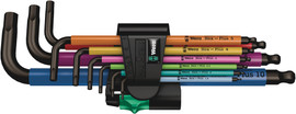 Wera 05022089001 - 950 Spkl/9 Sm Multicolour Long Arm Hex Key Set