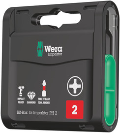 Wera 05057752001 - Bit-Box 15 Impaktor Ph-851/1 Imp Dc 15 X Ph 2X25;
