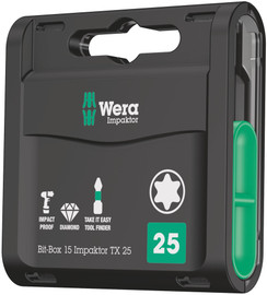 Wera 05057775001 - Bit-Box 15 Impaktor Tx-867/1 Imp Dc 15 X Tx 25X25;