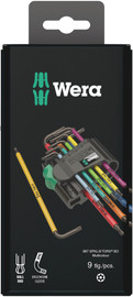 Wera 05073599001 - 967 Spkl/9 Tx Bo Multicolour Sb L-Key Set For Tamper-Proof Torx Screws