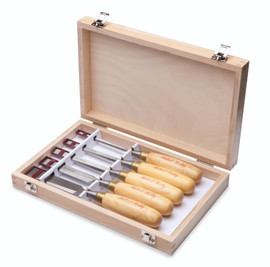 Robert Sorby 5510DBS - Gilt Edge Chisel, Boxwood Handle 5 Piece Set in Wooden Box