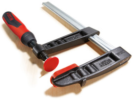 Bessey TG4.008+2K - Clamp, woodworking, F-style, 2K handle, replaceable pads, 4 In. x 8 In., 880 lb