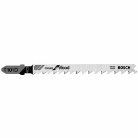 Bosch T101D - Jig Saw Blade, T-Shank, 5 pc. 4 In. 6 TPI Clean for Wood