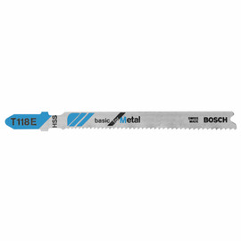 Bosch T118E - Jig Saw Blade, T-Shank, 5 pc. 3-5/8 In. 14-18 TPI Basic for Metal
